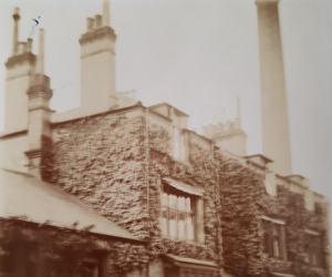 Richmond Terrace. Nursing Hostel with CEGB power station in background