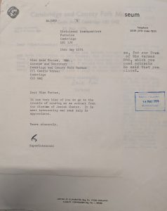 1974 White Horse Inn, Enid Porter correspondence