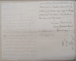 Jesus Lane: Anon letter to C H Cooper 1853