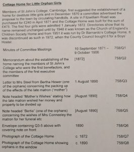 The Cottage Home for Little Orphan Girls, Cambridge 